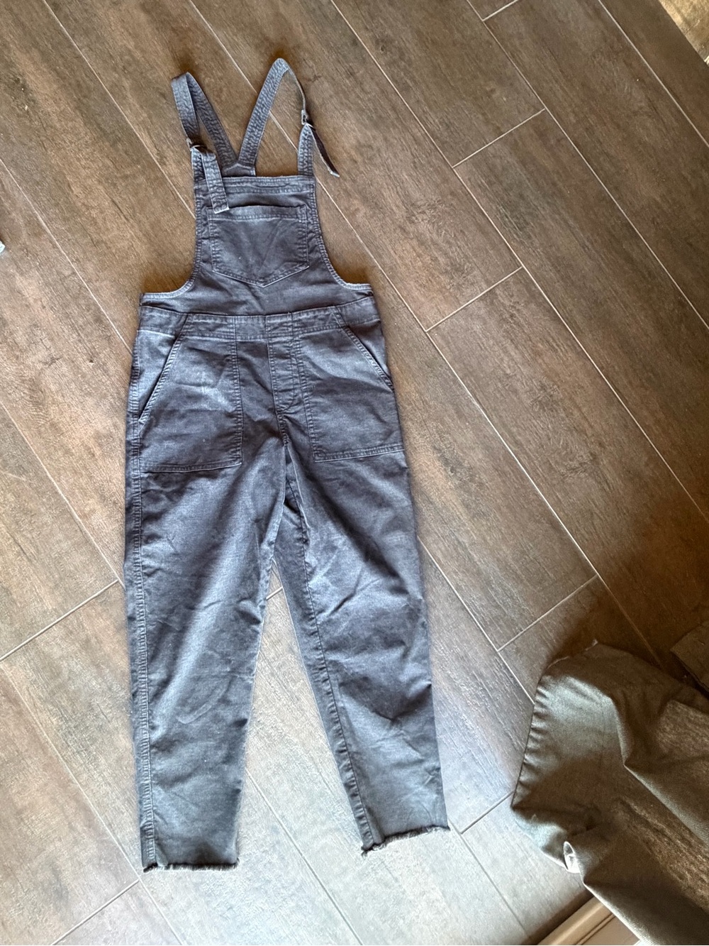 Women's Gray corduroy overalls